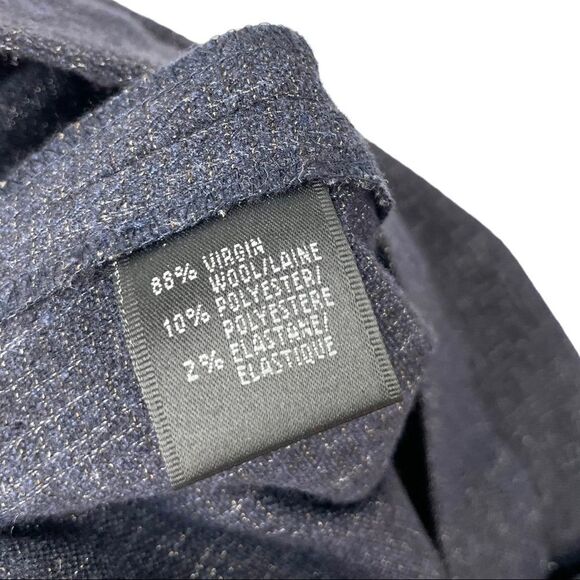 LAFAYETTE 148 Petite Blue Microplaid Wide Leg Wool Blend Trouser Pants Size 10 - Picture 6 of 6